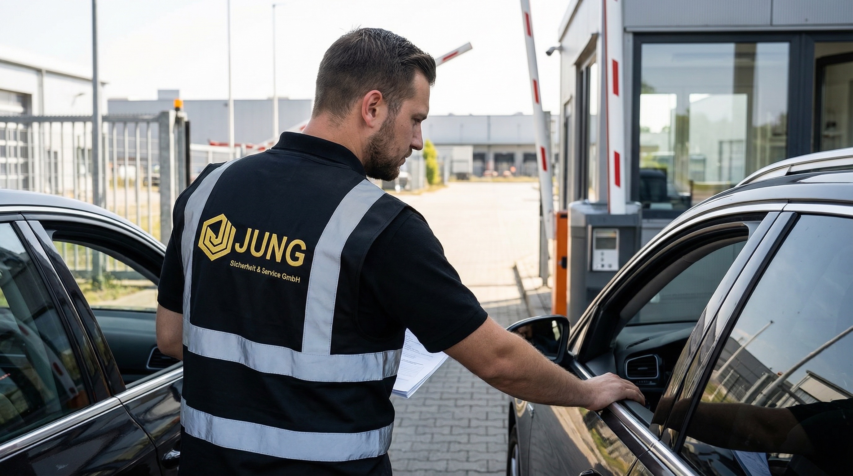 Pfortendienst bei der Besucherregistrierung