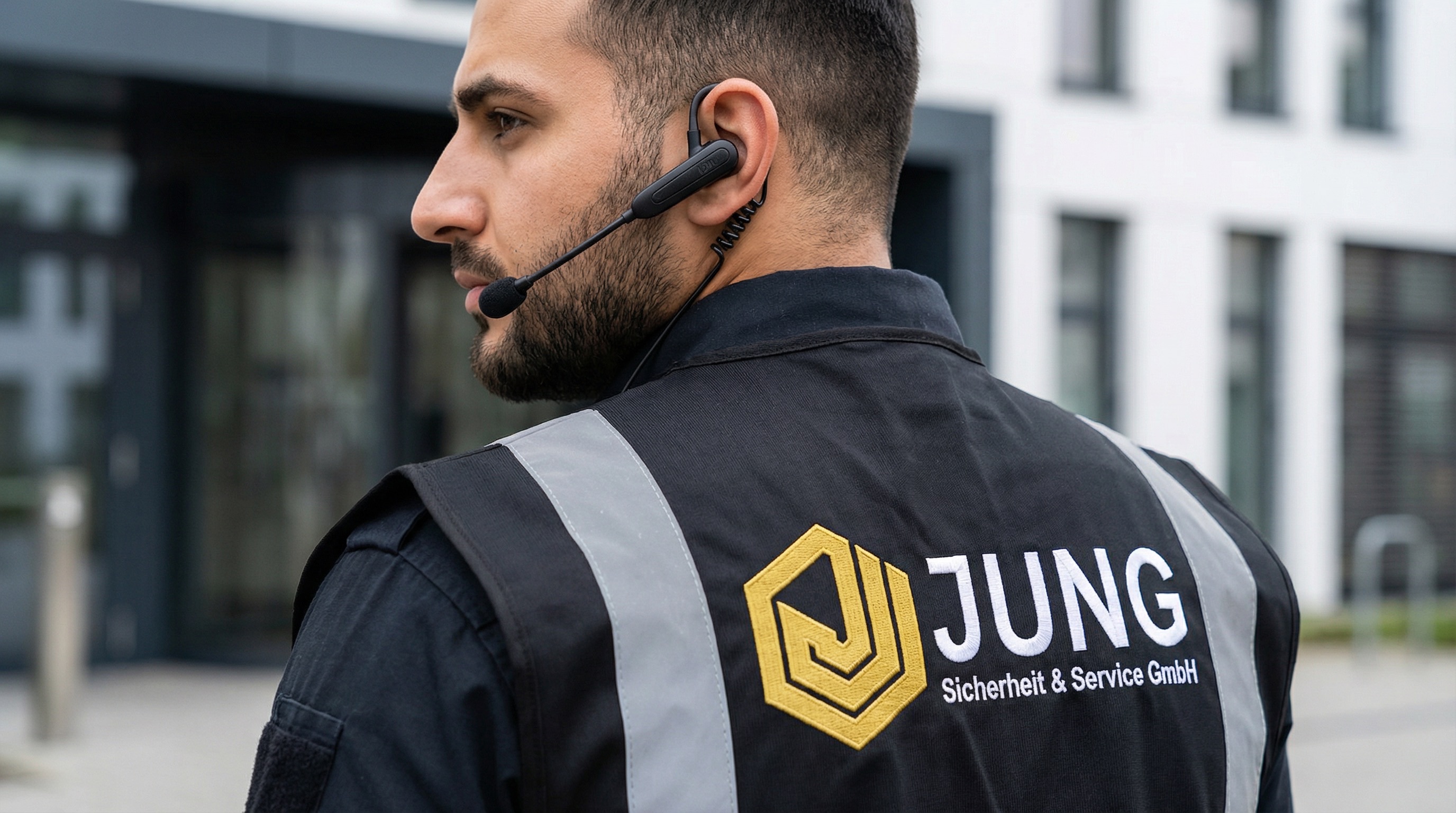 Sicherheitsmitarbeiter im Einsatz beim Objektschutz