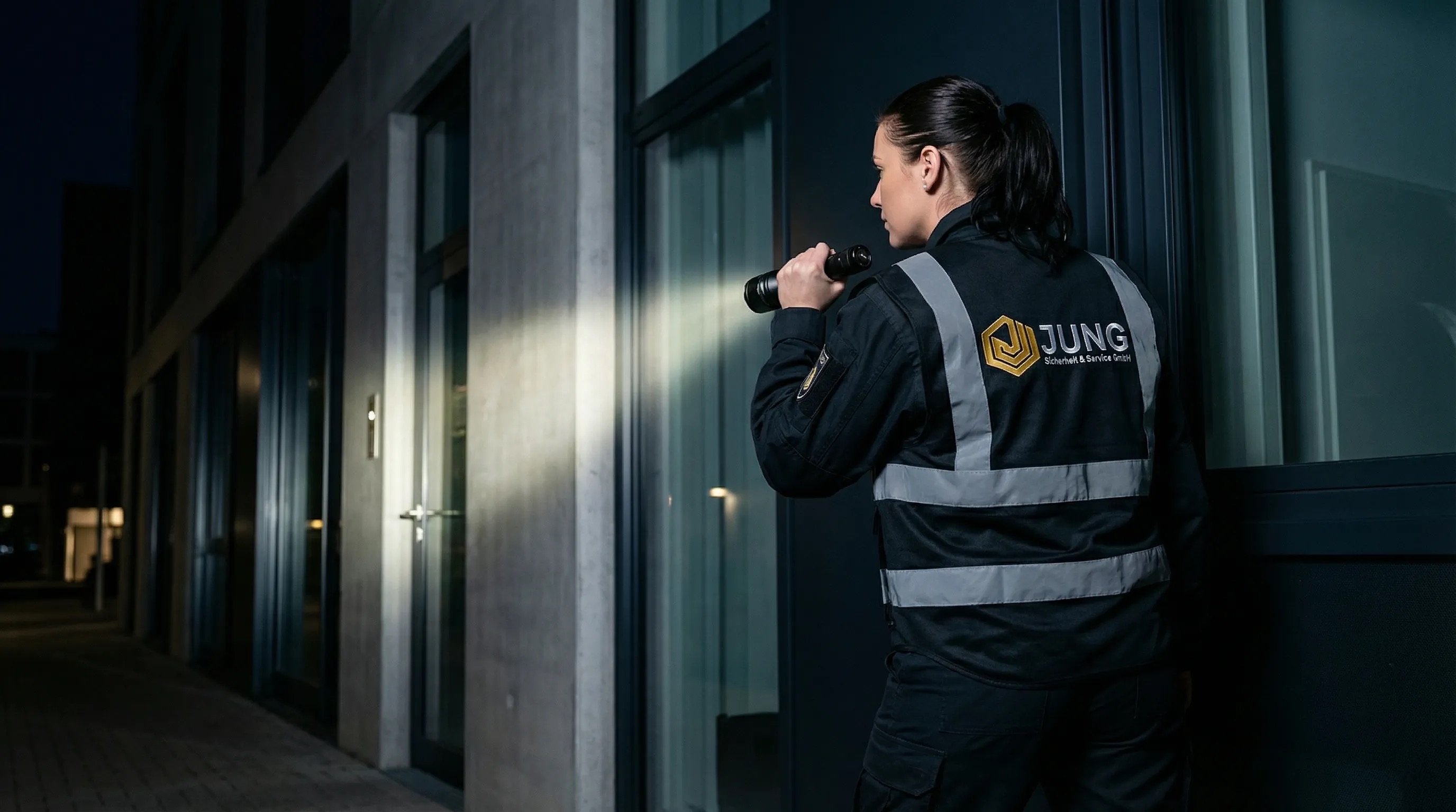 Mobiler Sicherheitsdienst bei einem Kontrollgang